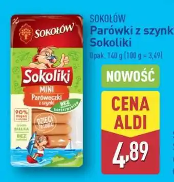 ALDI Sokołów Parówki z szynki Sokoliki oferta