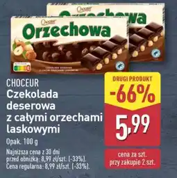 ALDI CHOCEUR Czekolada deserowa z całymi orzechami laskowymi oferta