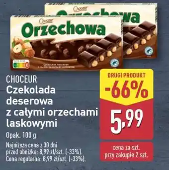 ALDI CHOCEUR Czekolada deserowa z całymi orzechami laskowymi oferta