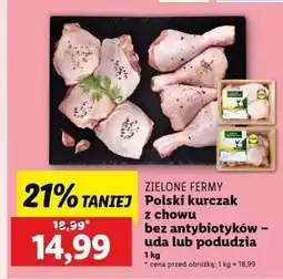 Lidl ZIELONE FERMY Polski kurczak z chowu bez antybiotyków – uda lub podudzia oferta