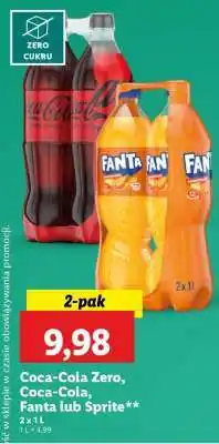 Lidl Coca-Cola Zero, Coca-Cola, Fanta lub Sprite 2-pak oferta