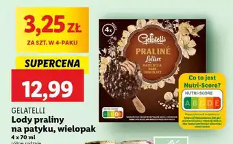 Lidl GELATELLI Lody praliny na patyku, wielopak oferta