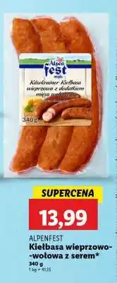 Lidl ALPENFEST Kiełbasa wieprzowo-wołowa z serem oferta