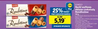 Lidl Sondey Rurki waflowe oblane czekoladą Rondissimo oferta