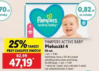 Lidl PAMPERS ACTIVE BABY Pieluszki 4 oferta