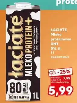 Kaufland ŁACIATE Mleko proteinowe UHT 0% tł. 1l opakowanie oferta