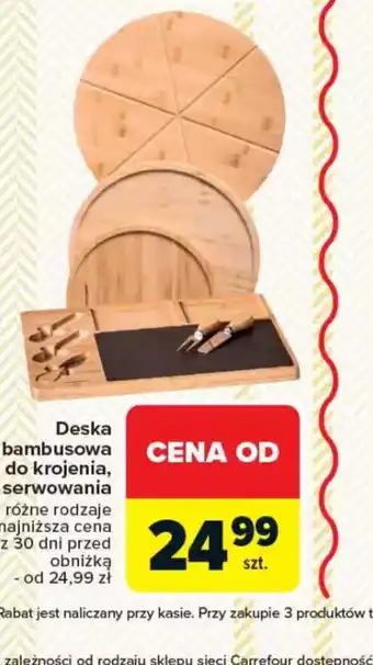 Carrefour Deska bambusowa do krojenia, serwowania oferta
