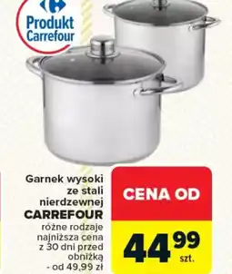 Carrefour Garnek wysoki ze stali nierdzewnej Carrefour oferta