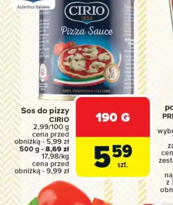 Carrefour Sos do pizzy Cirio oferta