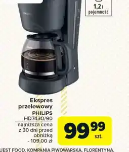 Carrefour Ekspres przelewowy Philips HD7430/90 oferta