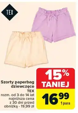 Carrefour Szorty dziewczęce TEX oferta