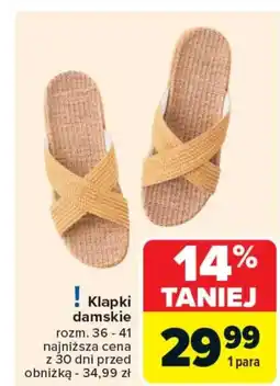 Carrefour Market Klapki damskie oferta