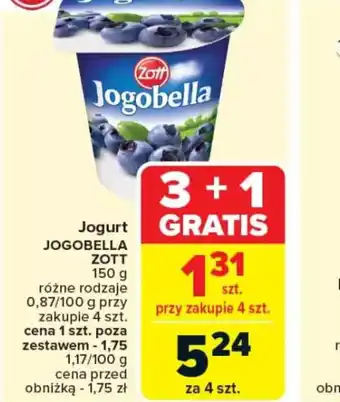 Carrefour Jogurt Jogobella Zott oferta