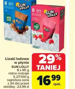 Carrefour Lizaki lodowe w płynie Sun Lolly oferta