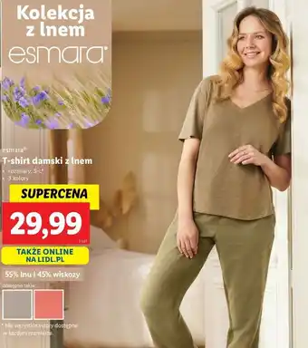 Lidl T-shirt damski s-l Esmara oferta