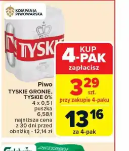 Carrefour Piwo Tyskie Gronie, Tyskie 0% oferta