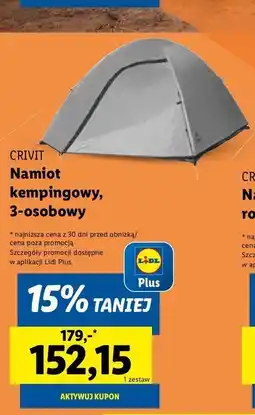 Lidl Namiot kempingowy 3-osobowy Crivit oferta