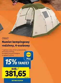 Lidl Namiot kempingowy 4-osobowy Crivit oferta