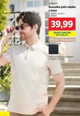 Lidl Koszulka polo z lnem m-xxl Livergy oferta