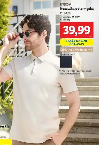 Lidl Koszulka polo z lnem m-xxl Livergy oferta