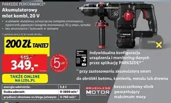 Lidl Młot akumulatorowy kombi 360 20 v Parkside oferta