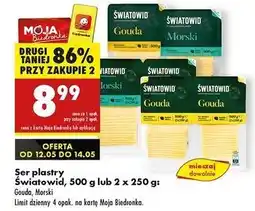 Biedronka Ser gouda plastry Światowid oferta