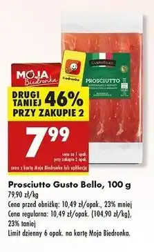 Biedronka Szynka prosciutto cotto Gustobello oferta