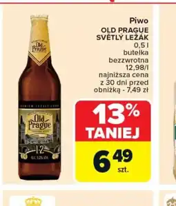 Carrefour Piwo Old Prague Světlý Ležák oferta