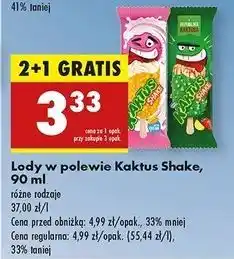 Biedronka Lody shake śmietanka-mango-marakuja Nestle Kaktus oferta