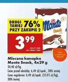 Biedronka Baton mleczny Zott Monte Snack oferta