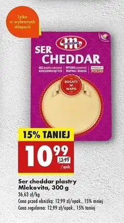 Biedronka Ser cheddar plastry Mlekovita oferta