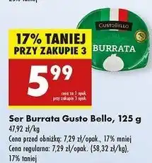 Biedronka Ser burrata Gustobello oferta