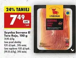 Biedronka Szynka serrano El Toro Rojo oferta