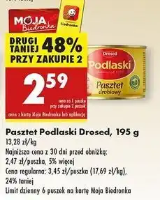 Biedronka Pasztet drobiowy Drosed Podlaski oferta