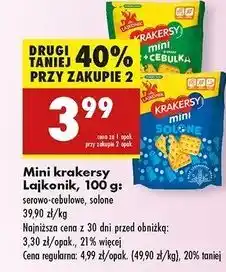 Biedronka Krakersy ser i cebula Lajkonik Mini oferta