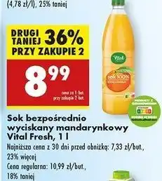 Biedronka Sok mandarynkowy Vital Fresh oferta