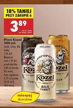Biedronka Piwo Kozel Bily Lehky oferta