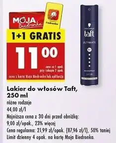 Biedronka Lakier do włosów Taft Ultimate oferta