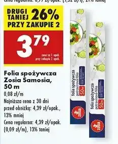 Biedronka Folia spożywcza 50 m Zosia Samosia oferta