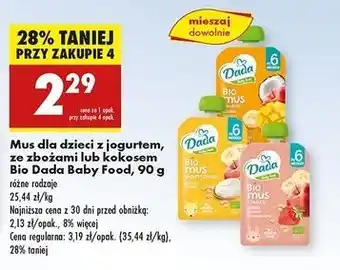 Biedronka Mus + kokos jabłko-banan-ananas Dada oferta