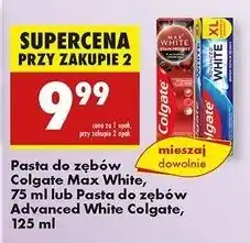 Biedronka Pasta do zębów charcoal Colgate Max White oferta