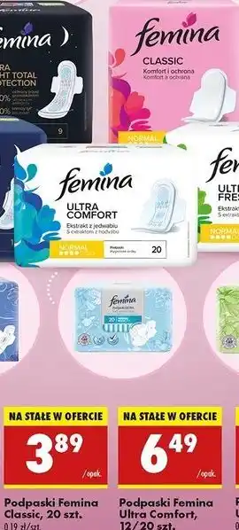 Biedronka Podpaski normal Femina Classic oferta