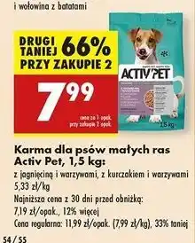 Biedronka Karma dla psa z kurczakiem i warzywami małe rasy Activ Pet oferta