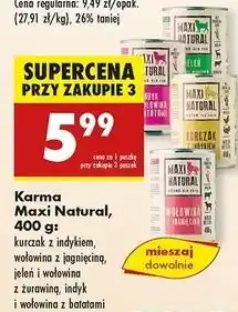 Biedronka Karma dla psa indyk i wołowina z batatami Maxi Natural oferta