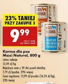 Biedronka Karma dla psa kaczka i wołowina z jabłkiem Maxi Natural oferta