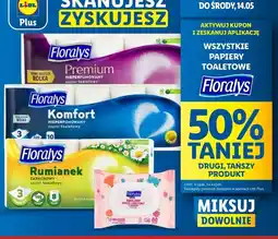Lidl Papier toaletowy nawilżany różowy Floralys oferta