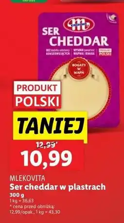 Lidl Ser cheddar plastry Mlekovita oferta
