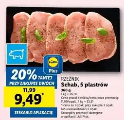 Lidl Schab wieprzowy bez kości plastry Rzeźnik Codzienna Dostawa oferta