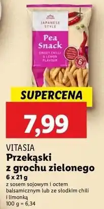 Lidl Przekąski z grochu zielonego ze słodkim chili i limonką Vitasia oferta