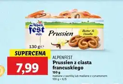 Lidl Prussien z ciasta francuskiego maślane cynamonem Alpen Fest oferta